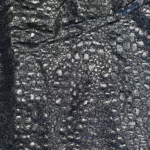 VTG Y2K BEBE  Metallic Mini Skirt Womens Small Silver Reptile Stretch Disco 90s - Picture 4 of 9